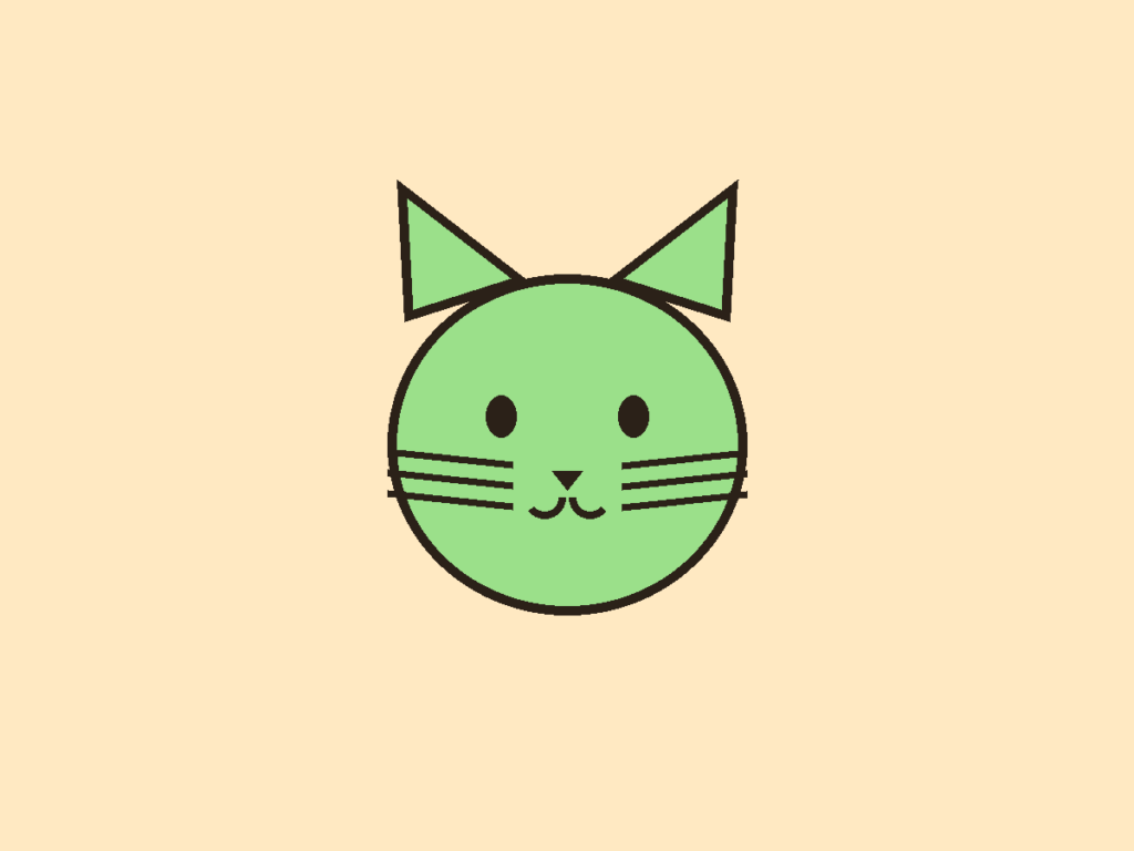 Illustrated cat face — photo coming soon